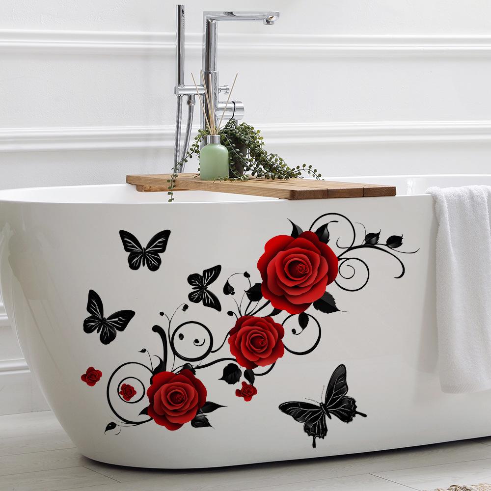 Roses Bedroom Living Room Home Wall Background Beautification Decoration Wall Stickers