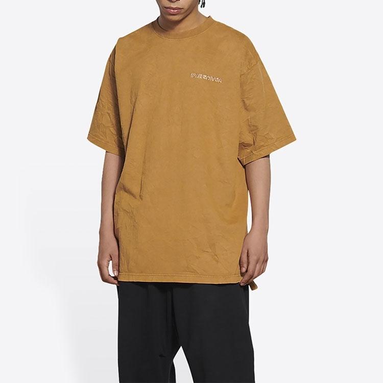 Balenciaga Футболка с логотипом, средний крой, 'Бежевый', мужская 612966TLVB39504