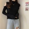 Women Turtleneck Sweaters Autumn Winter Loose Pullovers Knitted Jumper Off Shoulder Fashion Casual Knitted Sweater White Black Long Sleeve Tops