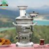Stainless Steel Chrome Samovar Kettle 4 Liters Tea Sets Teapot Camping Samovar Wood Stove Outdoor Tableware for Camping Picnic