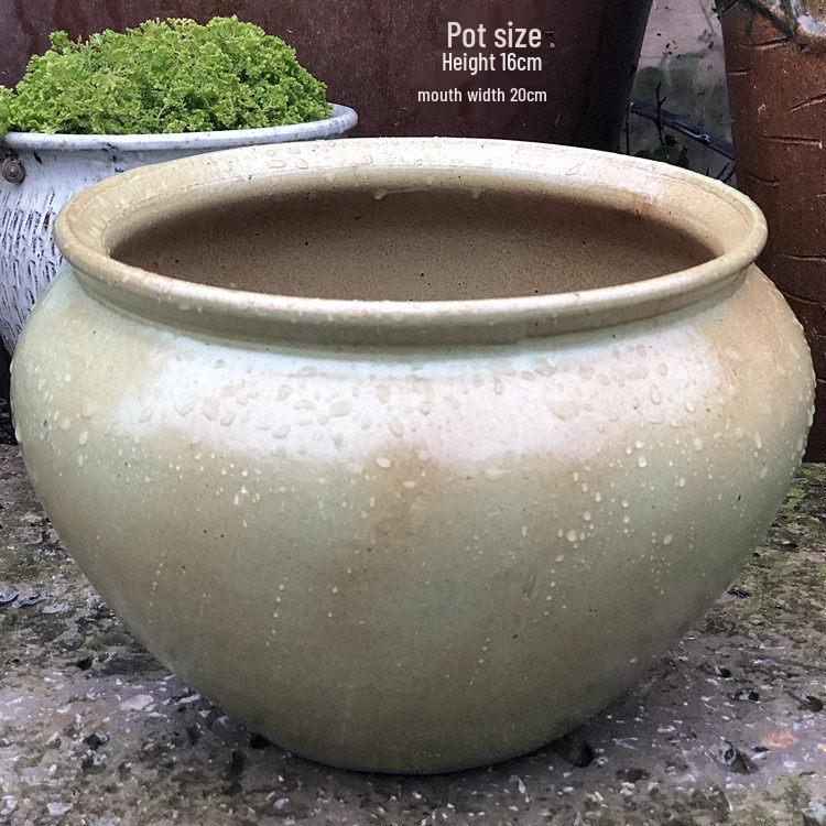 Handmade Retro Ceramic Pot: Large Opening Succulent & Flower Planter for Chlorophytum, Rose, Orchid, & Green Plants
