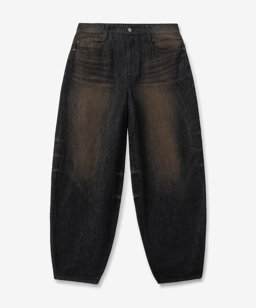MINAV Deep Wide Balloon Denim Pants [Black]