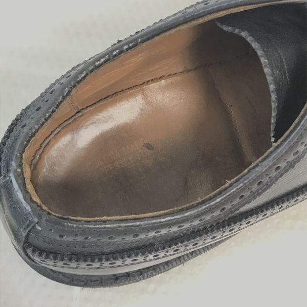 70s-80s IBILEY’S CAT'S PAW Heel Pebbled Leather Long Wingtip 9.5D 27-27.5cm Black(USED)