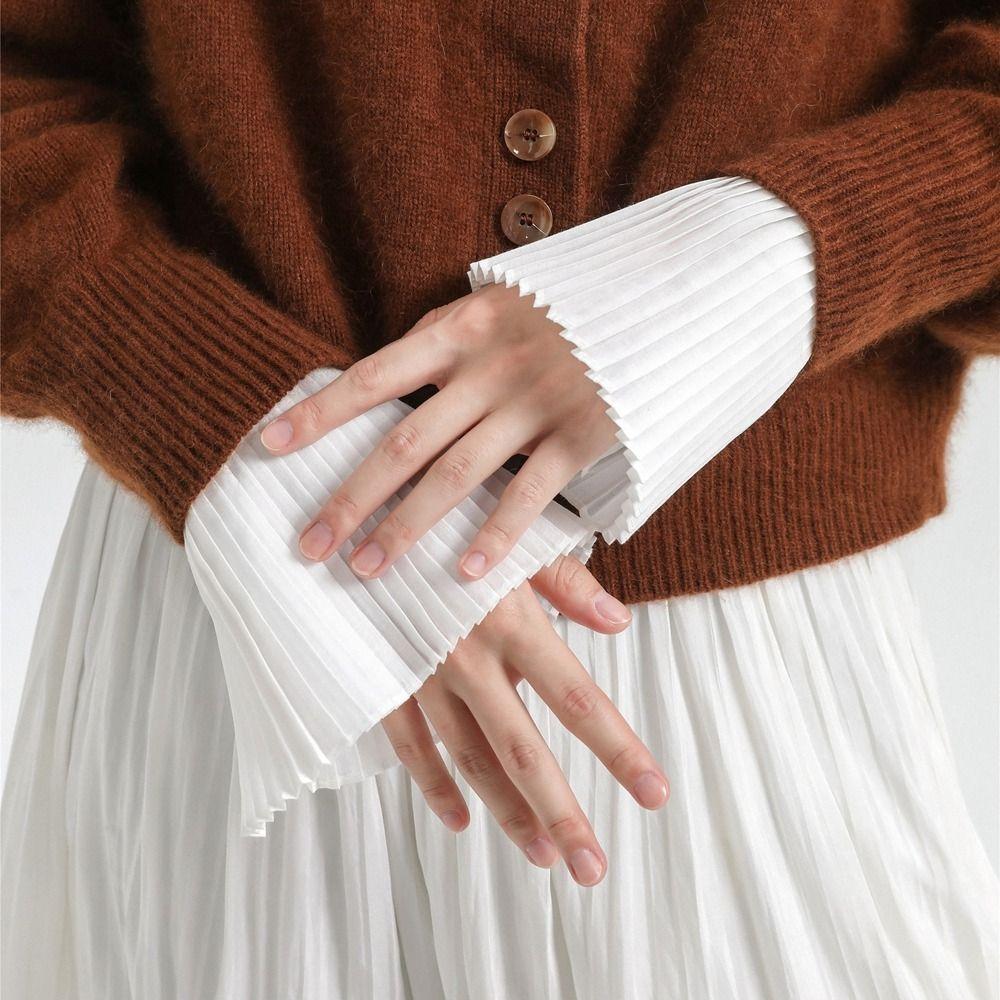 Detachable Cuffs Fake Cuffs Ruffles Fake Flared Sleeves Hand Wrist Cuffs Blouse Wrist Warmers