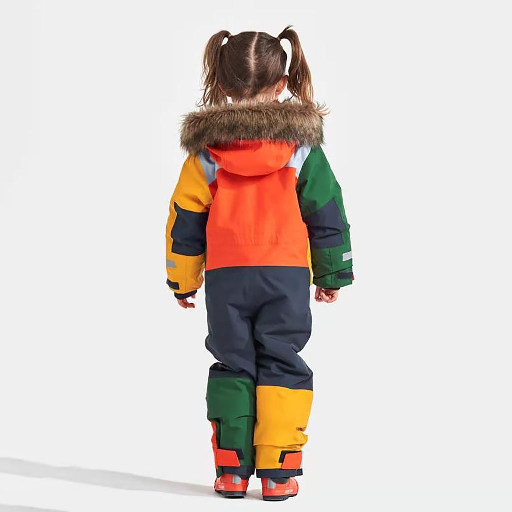 Детский зимний красочный лыжный костюм, зимние комбинезоны для мальчиков и девочек, водонепроницаемые лыжные комбинезоны, сноубордическая куртка, пальто