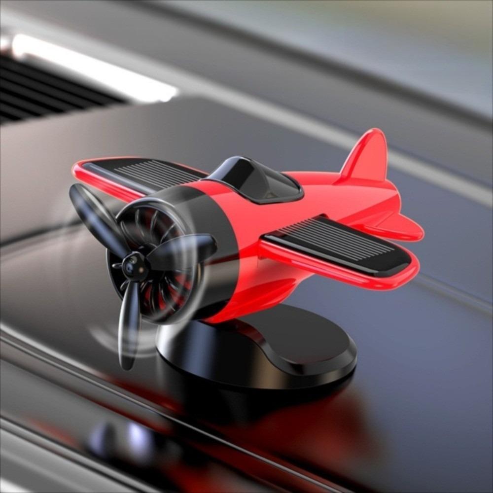 360° Rotary Car Center Console Decorations Solar Powered Aircraft Ornaments  Desktop Ornament