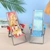 4 Colors Foldable Beach Chair Model Mini Dolls House Furniture Decoration  Outdoor Dollhouse