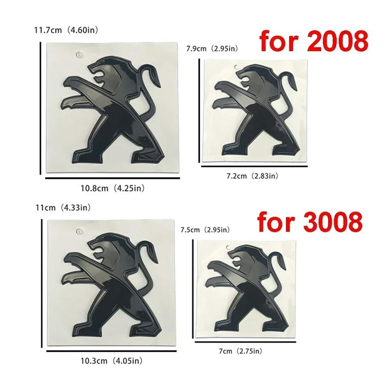 Front Hood Decals Rear Trunk Lion Emblem for Peugeot 301 308 408 508 2008 3008 4008 5008 ABS Car Stickers Refitted Accessories