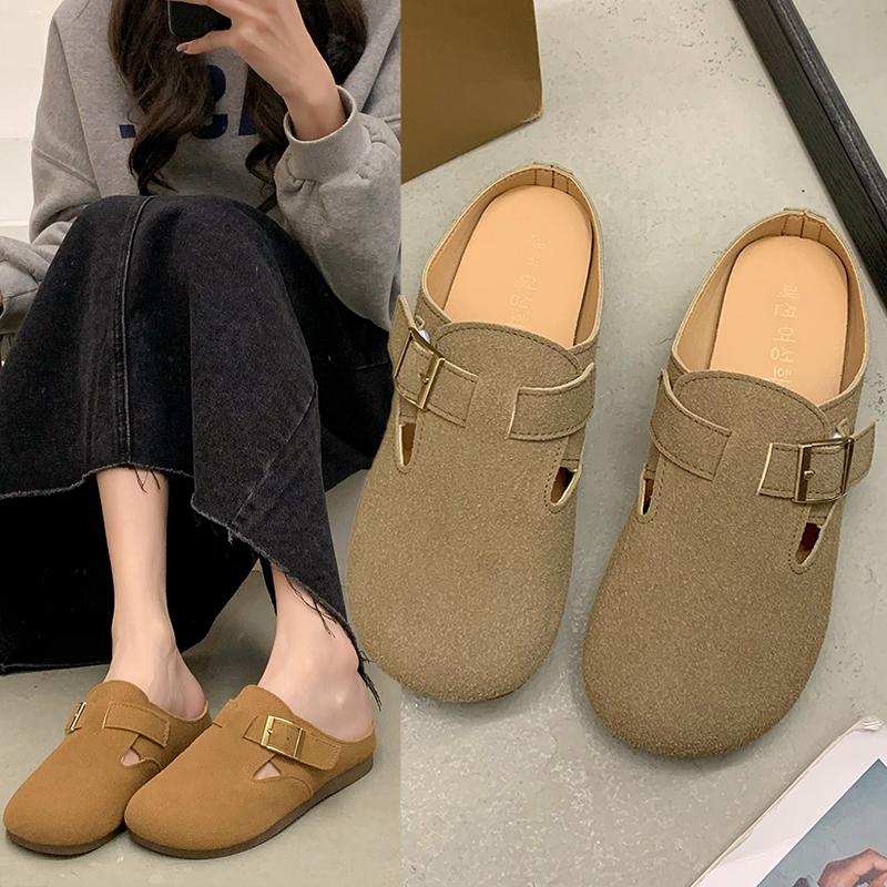 Женские замшевые тапочки-мюли Comwarm Fashion Men Clogs Cork Insole Sandals with Arch Support Outdoor Beach Slides Home Shoes