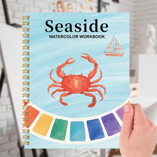 Акварельный блокнот для начинающих Пошаговое руководство по рисованию Иллюстрации животных и цветов Бумажная раскраска для изучения техник