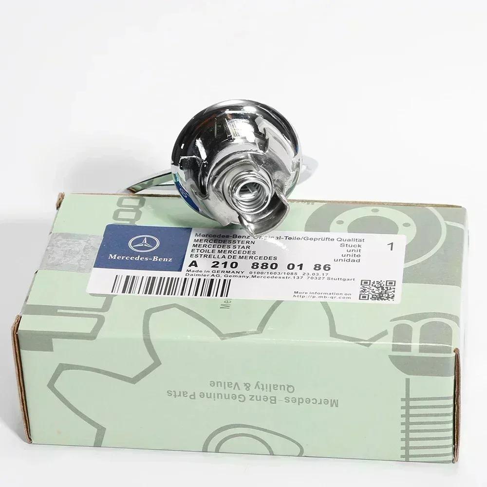 QOK3 1PCS 44mm 3D Metal Blue Chrome Star Bonnet Hood Logo Emblem Badge for Mercedes Benz W202 W203 W204 W208 W210 W220 W221Accessorie