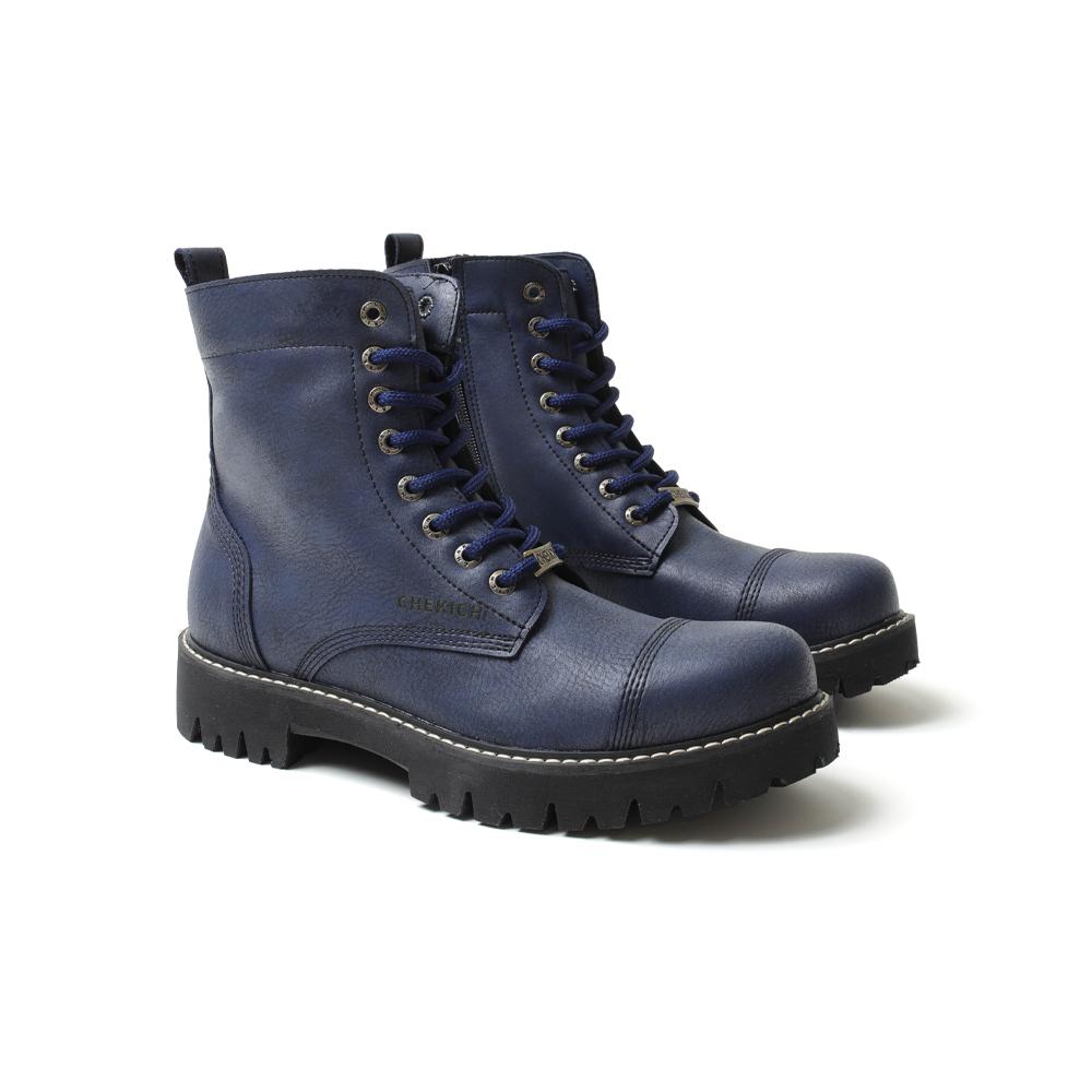 Chekich 2023 мужские ботинки темно-синего цвета из искусственной кожи со шнуровкой и молнией, зимние модные зимние ботинки больших размеров, спортивные удобные теплые ботинки до щиколотки CH009