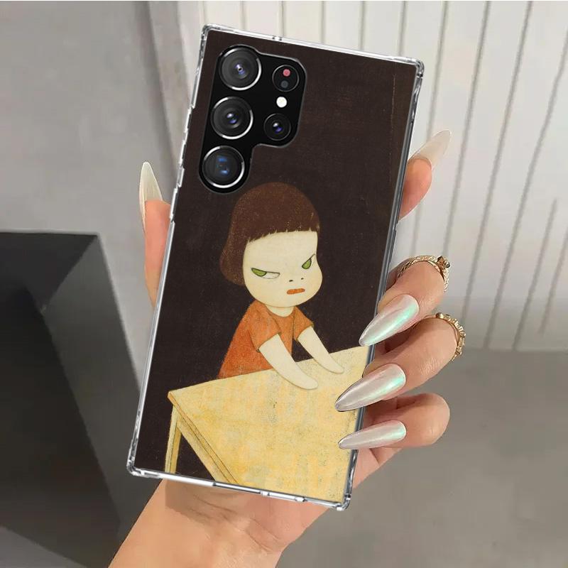 Чехол для телефона Y-Yoshitomo Nara для Samsung Galaxy S26 S24 S23 Ultra S25 Edge S22 S21 Plus S20 FE + Мягкий Чехол с Рисунком Funda Galaxy S2
