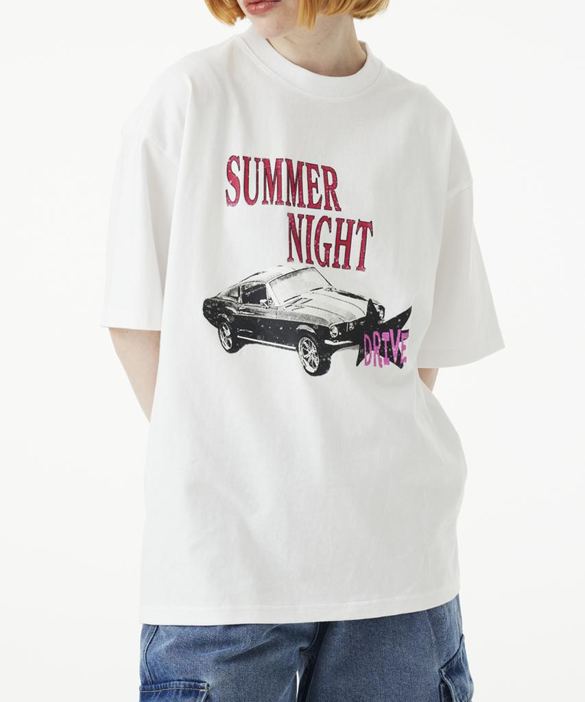 URBANAGE Summer Night Oversized Short Sleeve_White