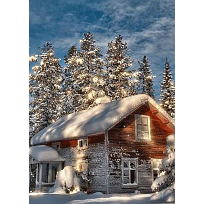 5D DIY полная круглая дрель Алмазная вышивка дом дерево снег зима алмазная живопись вышивка крестиком горный хрусталь украшение дома