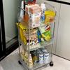 Acrylic Trolley, Bedside, Floor Standing Bathroom, Mobile Bathroom, Storage Rack, Multifunctional Multi-layer Snacks