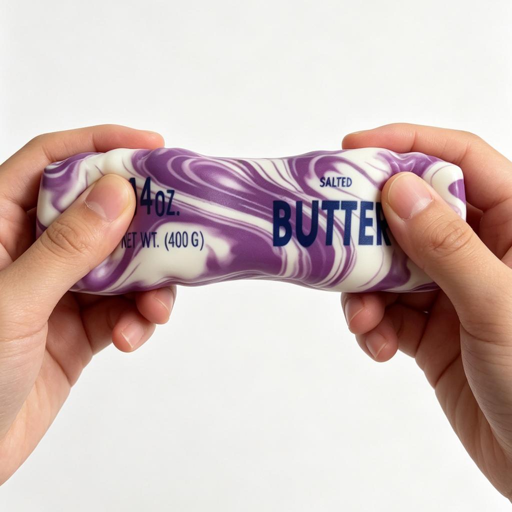 14oz Butter Stick Shaped Stress Relief Toy Soft Squeeze Sensory Fidget Toy for Hand Therapy and Stress Reduction