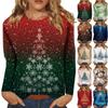 Long Sleeve Shirts For Women Cute Print Graphic Tees Blouses Casual Plus Size Basic Tops Pullover Christmas