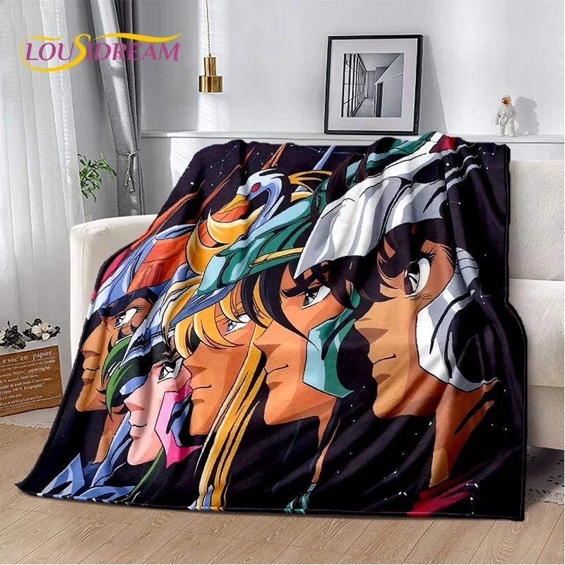 Мягкое фланелевое одеяло из мультфильма Saint Seiya 3D Retro для кроватей, диванов, пикников, пледов для отдыха на свежем воздухе, подарков