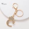 Брелок для ключей, роскошный горный хрусталь, корона, инициалы, автомобильный брелок AG, золотой брелок с 7 буквами, женский аксессуар для сумки, орнамент