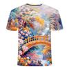 2024 Summer New Men's and Women's 3D Printed Round Neck T-shirt Popular, Stunning Scenery Series