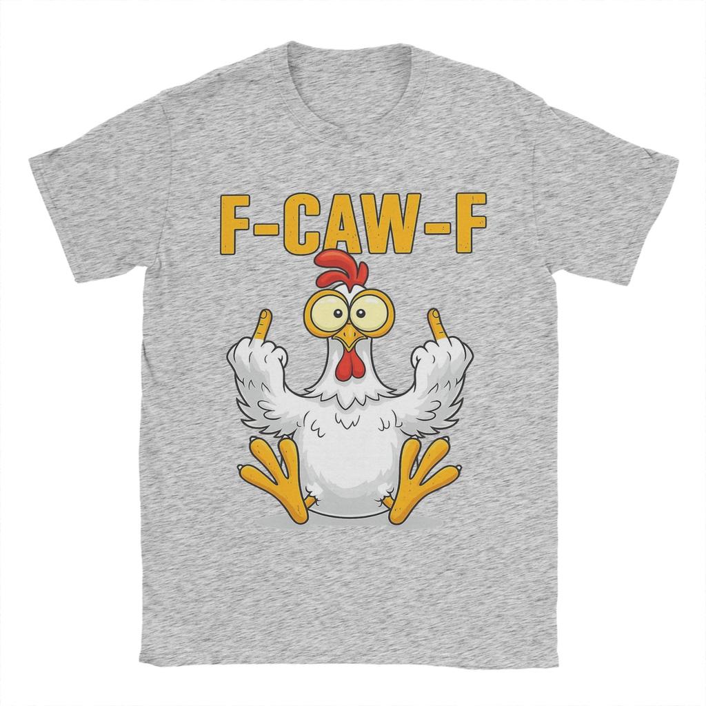 Мужская футболка F-Caw-F-Chicken Новинка Чистый хлопок Футболка с круглым вырезом Короткий рукав Подарочные Топы