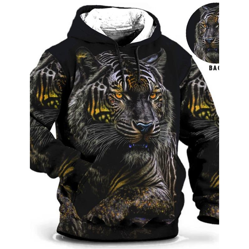 Унисекс мода мужская толстовка с капюшоном с рисунком животных тигра принты повседневный классический повседневный 3D пуловер уличная толстовка с капюшоном длинный рукав
