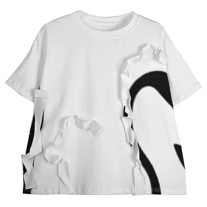 Xitao Футболка с принтом в стиле пэчворк контрастного цвета ZY8919