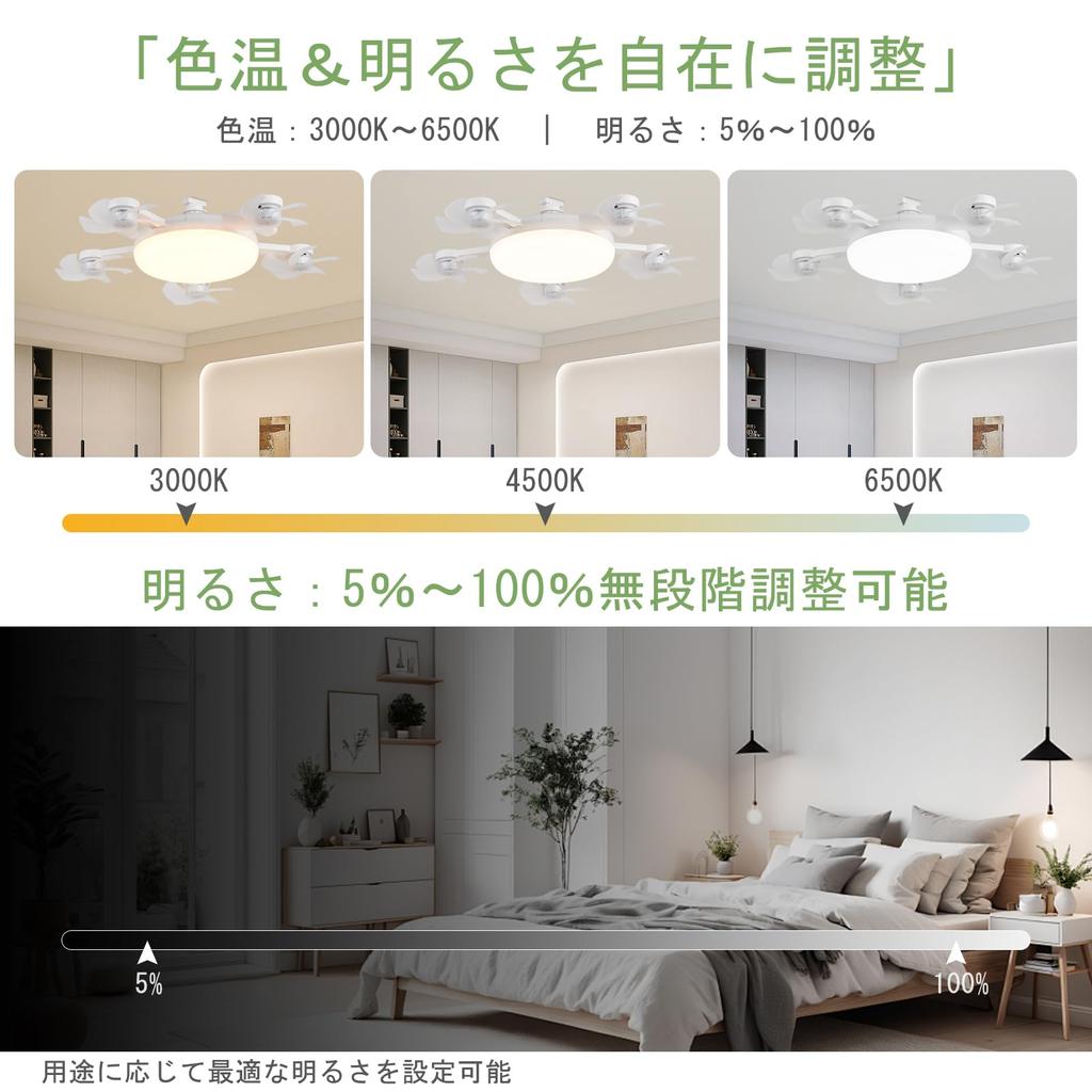 DingChen 2025 Drone-Style Ceiling Fan Light with 5-Blade Fan, Energy-Saving 80W, E26 Base, 6000lm, Stepless Dimming, 3 Color Settings, 3 Airflow
