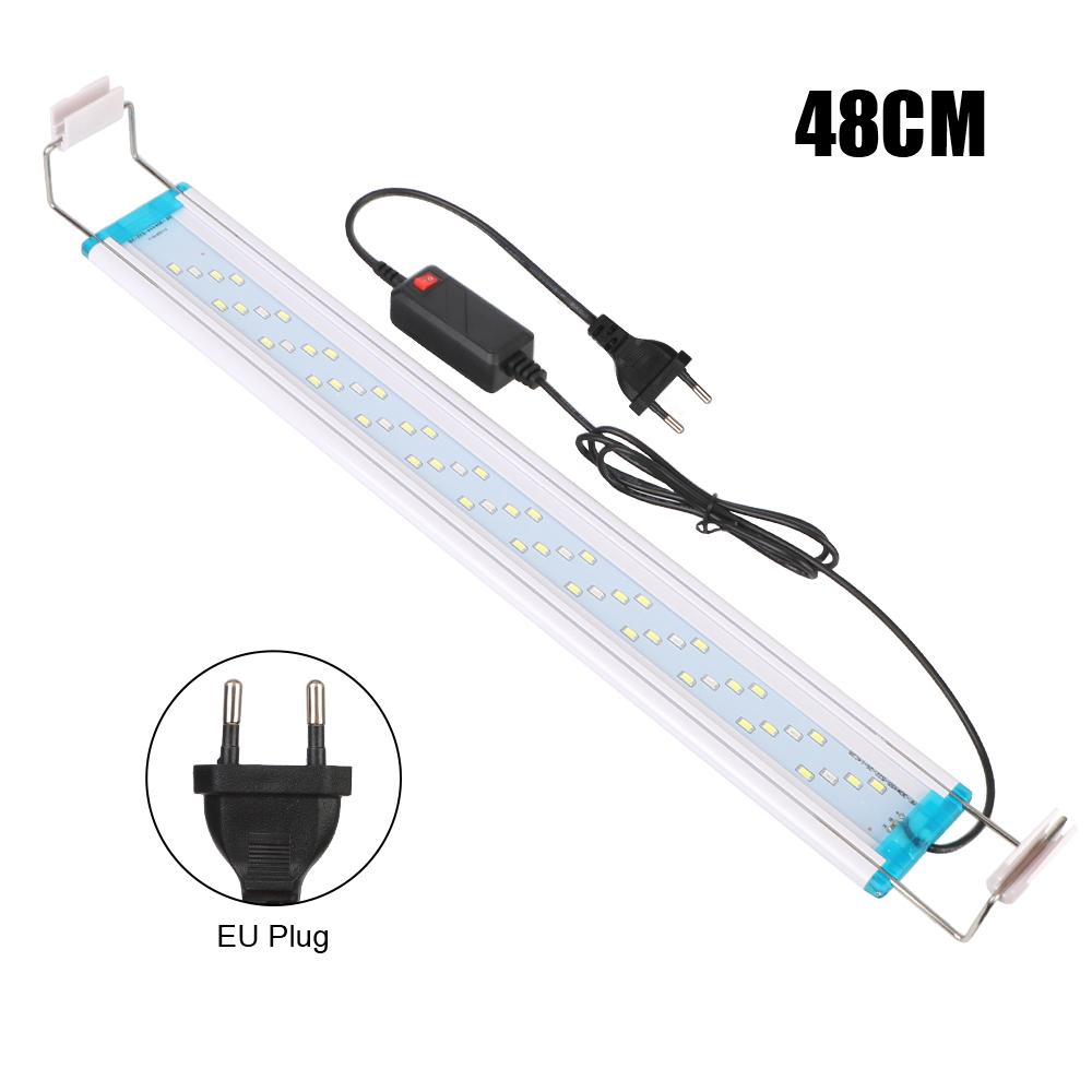 EU/US Plug Белый Синий Супер Тонкий Аквариумный Светодиодный Светильник Клипса 28/48 см Освещение для Аквариума Водных Растений