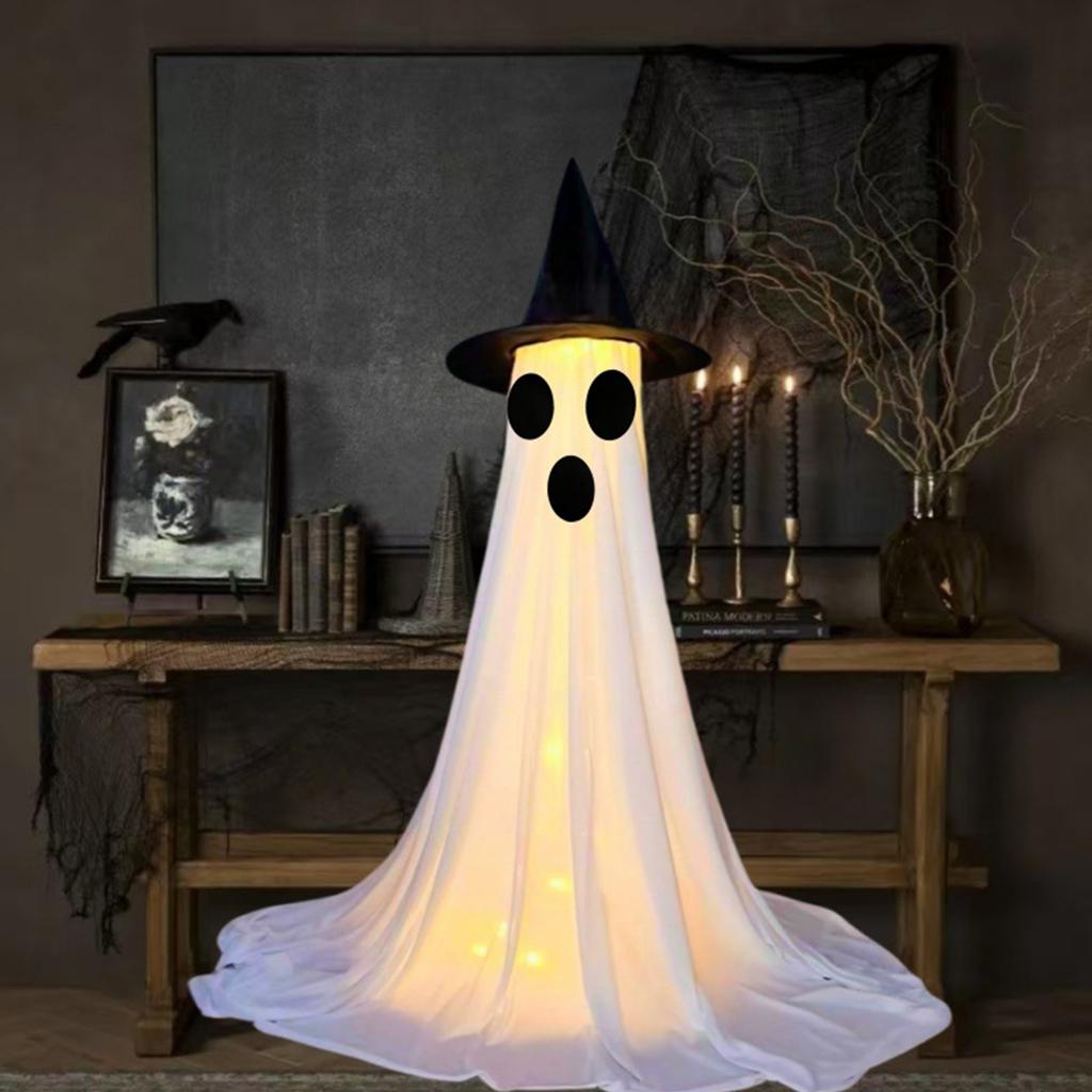 Glowing Ghost Figure Ornament Halloween Decoration 120cm High For Porch Front Yard Garden Display Indoor and Outdoor