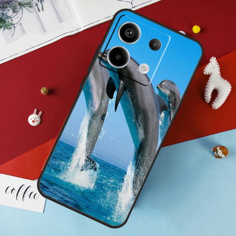 Чехол с животным Дельфин для Xiaomi Redmi Note 14 Pro 13 12 11 10 15 Pro Plus Redmi 15 14C 10C 12C 13C 15C