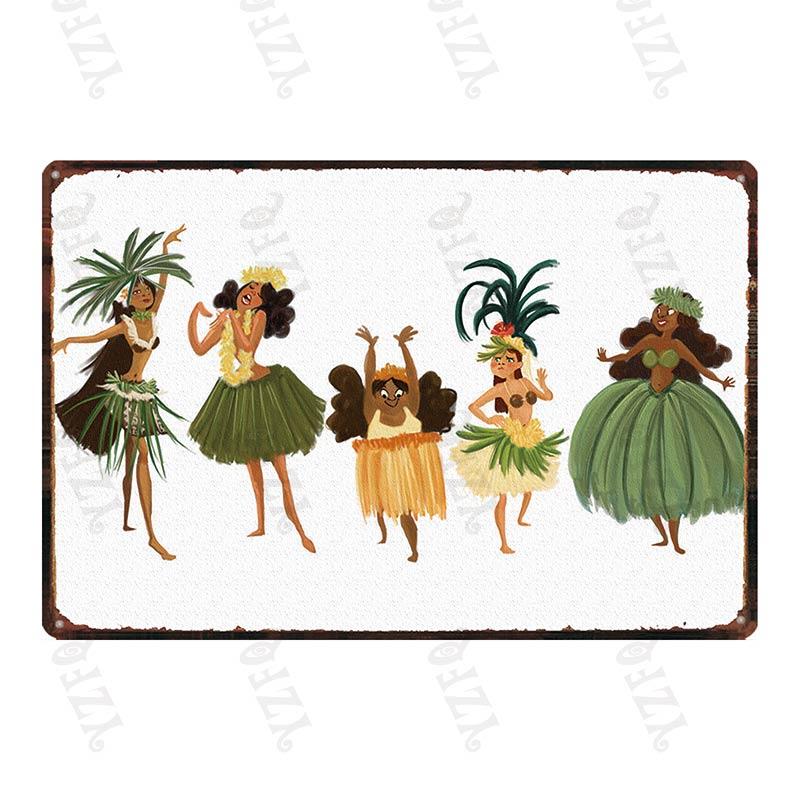 Aloha  Vintage Tin Sign Metal Plates For Wall Art Retro Home Living Room Decor Poster 30X20CM DU-4007A