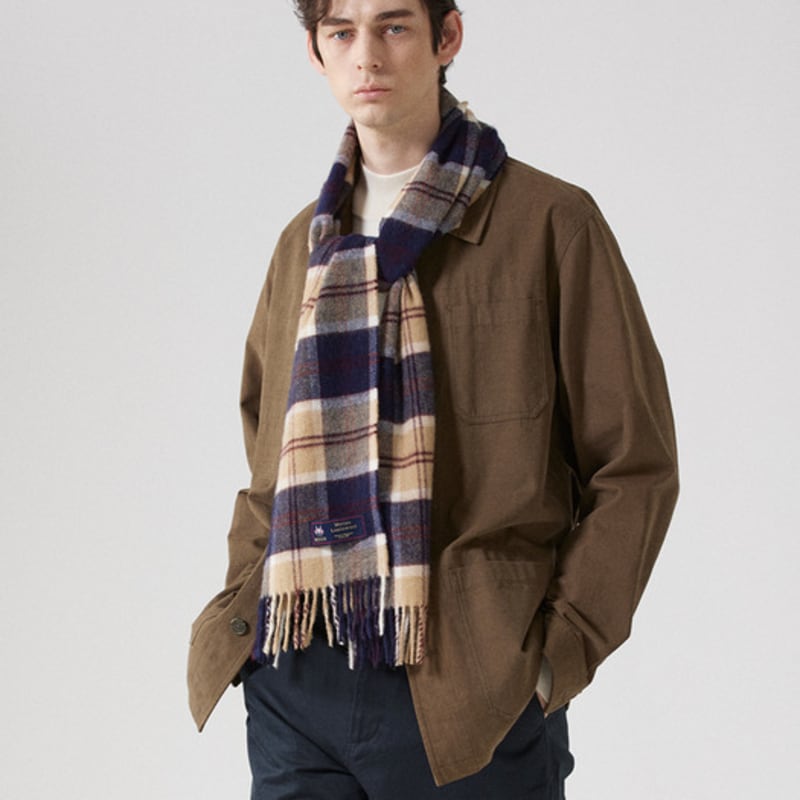 ABRAHAM MOON Шарф из мериносовой шерсти 25 см - Полузеленый темно-синий