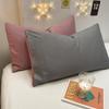 Washed Cotton Brushed Solid Pillowcases - Pair 48x74, Simple Design