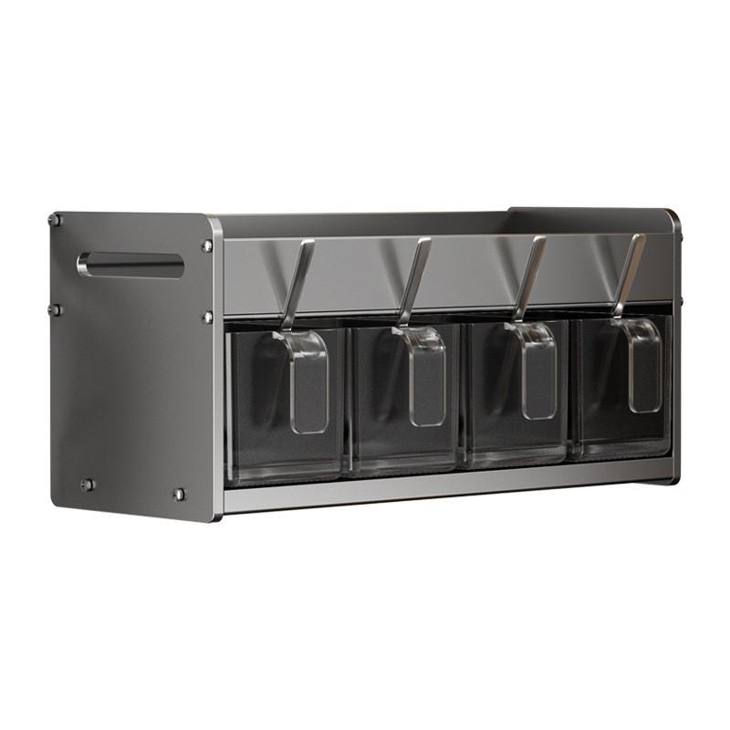 Kitchen Seasoning Organizer Wall-Mounted Spice Rack Set Salt Pepper MSG