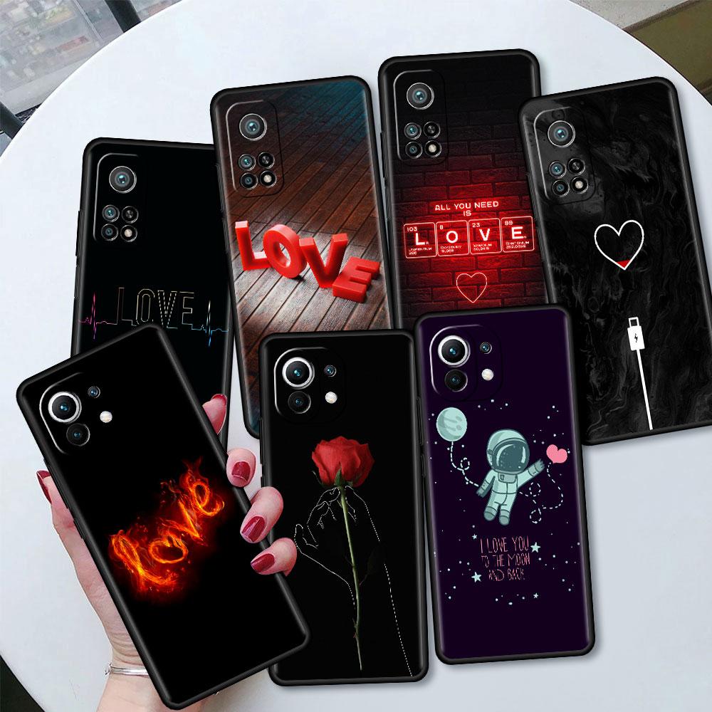 Милый чехол Love Heart Funda для Xiaomi Mi 11 Lite 5G NE 11T Pro 10T 9T Note 10 12 12X 12S Ультрамягкий силиконовый чехол для телефона