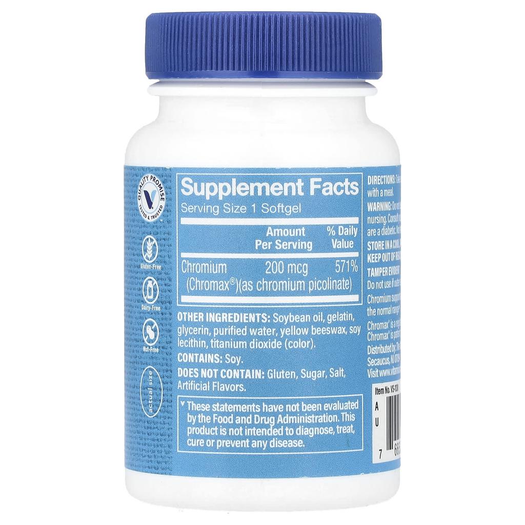 The Vitamin Shoppe, Chromax® Chromium Picolinate, 200 mcg, 100 Softgels