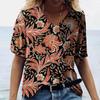 Women XL-7XL Plus Size T Shirt V Neck Short Sleeve Tops 3D Floral Print T Shirts Summer Lovers Couples T Shirt