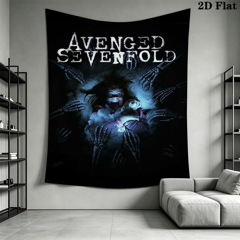 Sevenfold Tapestry Dark Art Decor Tapestry Wallmounted Fashion Print Background Wall Hanging Cloth Wall Covering Decoration Background Cloth