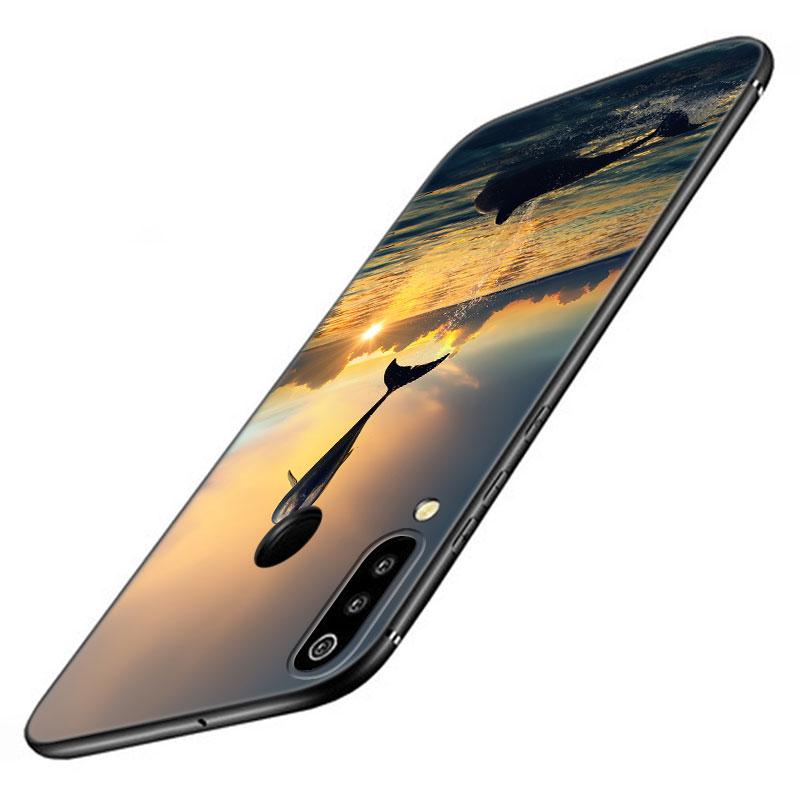 Animal Dolphin Phone Case For Samsung Galaxy A01 A03 Core A04 E A02 A05 A10 A20 A21 A30 A50 S A6 A8 Plus A7 2018 Black Cover