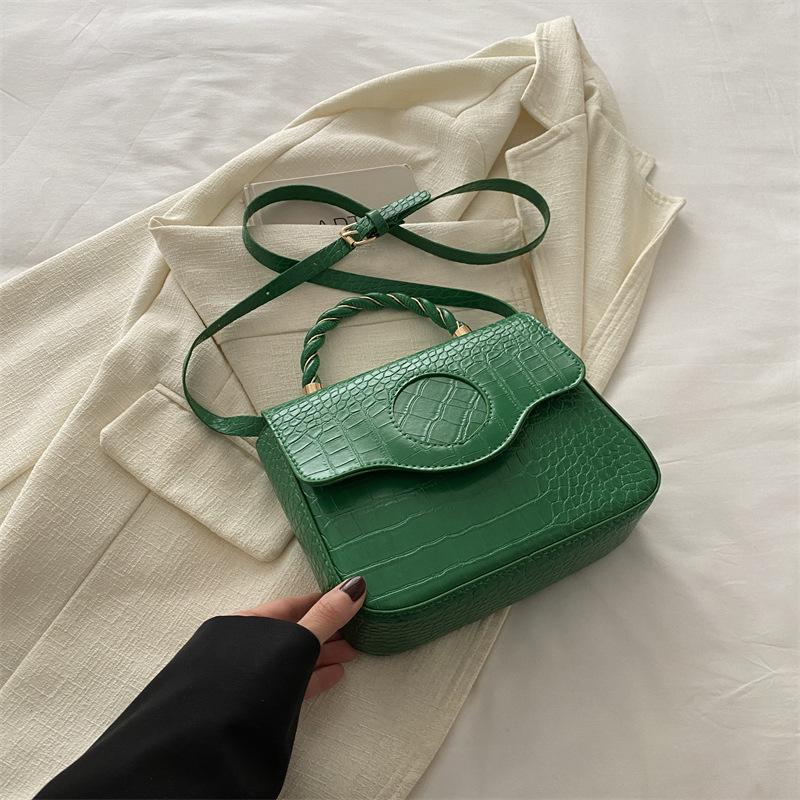 Fashionable Solid Color Bag for Women's New Winter Diamond Candy Color Hand-held One-shoulder Crossbody Bag Simple Small Square Bag