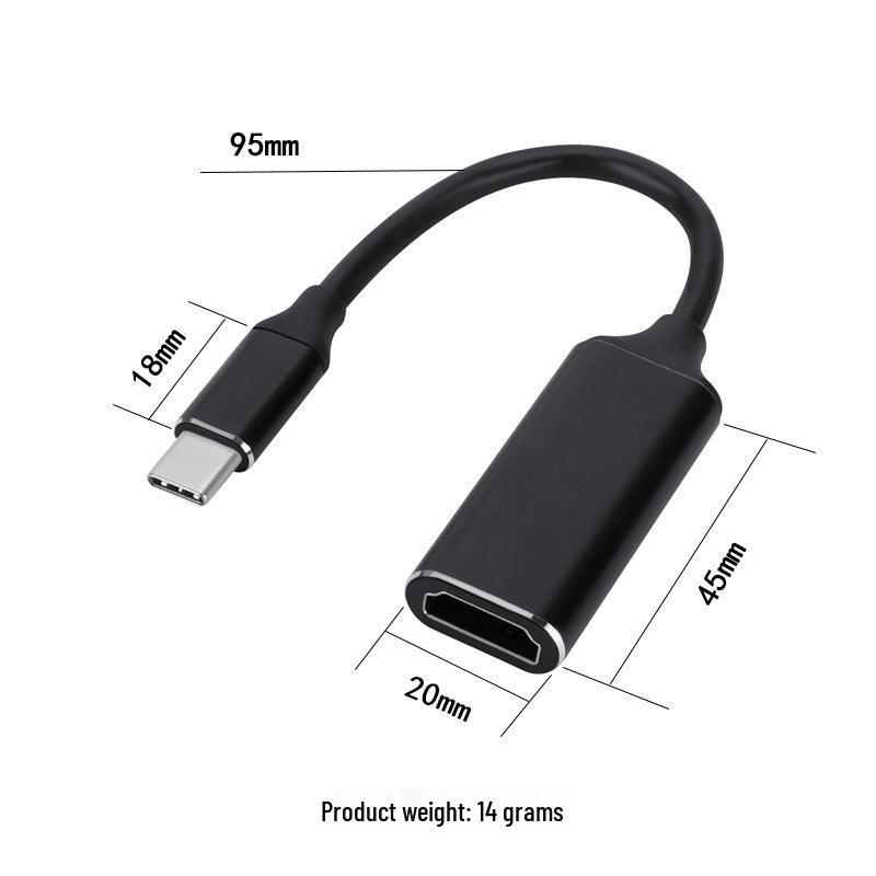 Алюминиевый сплав Тип-C на HDMI 4K Адаптер-кабель для преобразования экрана мобильного телефона и компьютера