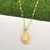 Virgin Mary Charm Pendant Necklace Choker Women Stainless Steel Silm Lips Chain Gold Enamel Candy Lucky Lady Girl Lucky