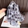 Silk Scarf for Women In Spring  Autumn and Winter  Middle-aged and Elderly Mothers Warm and Versatile  Super Large Scarf Literary Style Travel Scarf