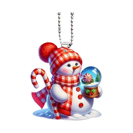 Рождественский подвесной орнамент акриловый мультяшный стиль кулон с шнурком