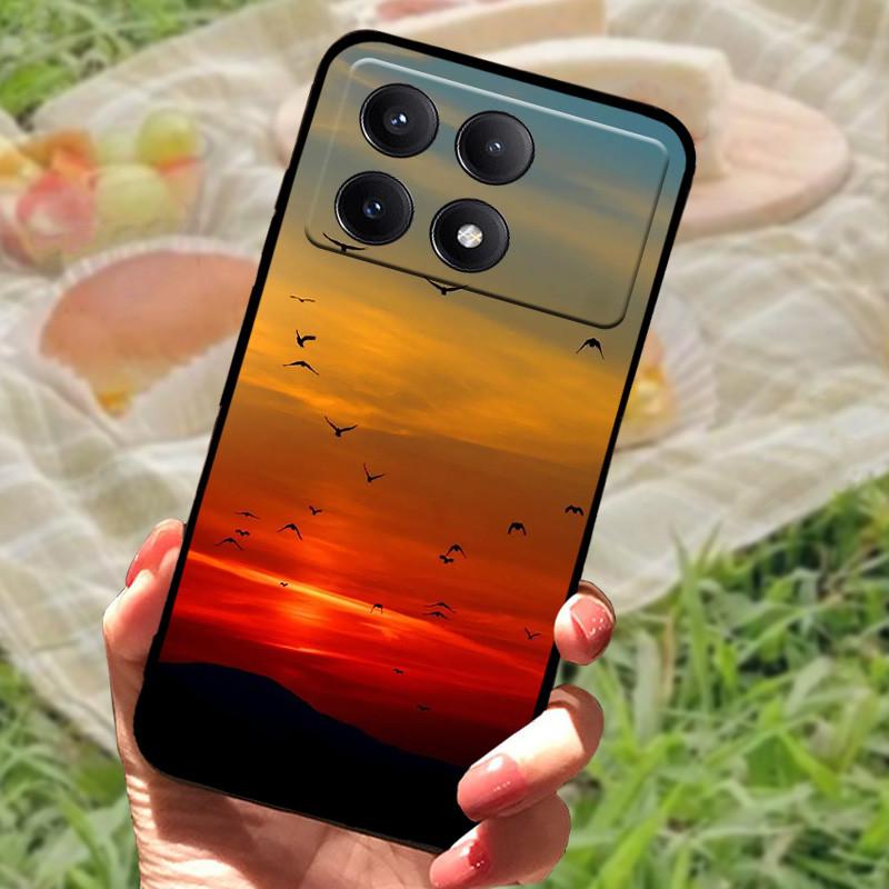 For Xiaomi Poco X6 Case Cover Poco X 6 X6 Pro 5G Silicone Soft Marble Black Bumper Funda Coque for Xiaomi Poco X6 Pro Protective