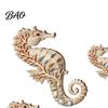 Coastal Home Decor 3Pcs Seahorse Wooden Wall Hanging Set, Hawaiian Beach Style, Boxwood Crafted Rustic Tropical Party Decor, Bath Ornament,
