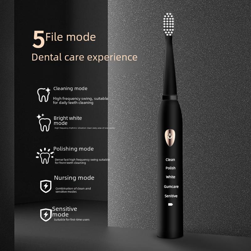 Набор электрических зубных щеток Jian: Аккумуляторные звуковые щетки для взрослых и пар, черные и белые - Бесплатная доставка