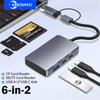 6-в-2 USB-C Док-станция TYPE-C на USB3.0/TYPE-C/SD/TF/CF Картридер USB 3.0/2.0 Разветвитель OTG Адаптер USB 3.0 ХАБ